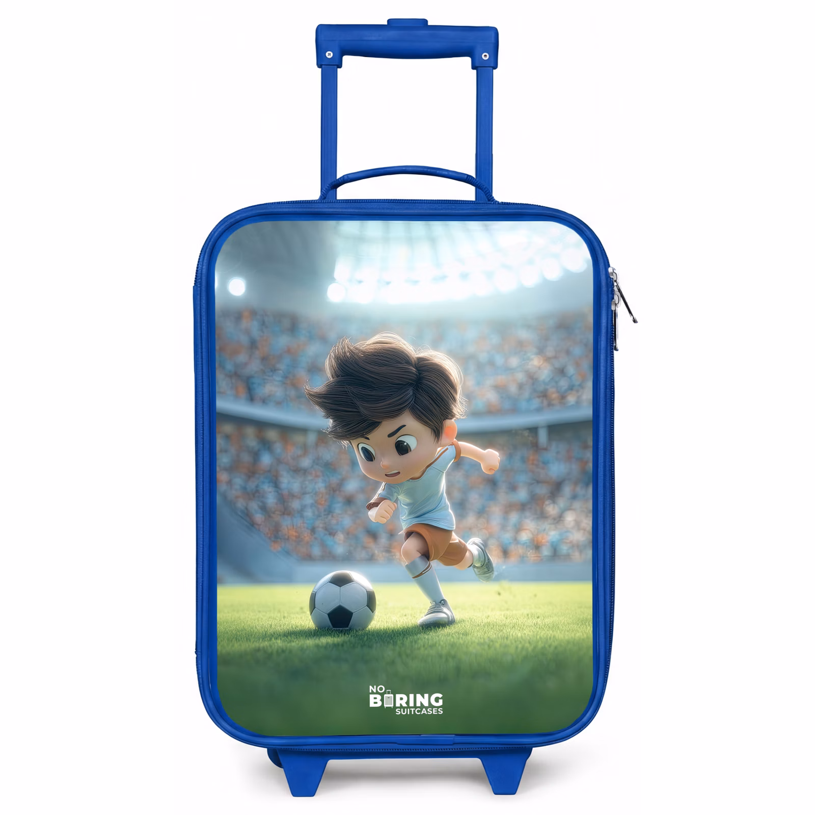 Kinderkoffer - Blauw - Jongen - Voetbal - Stadion - Zonlicht — 1