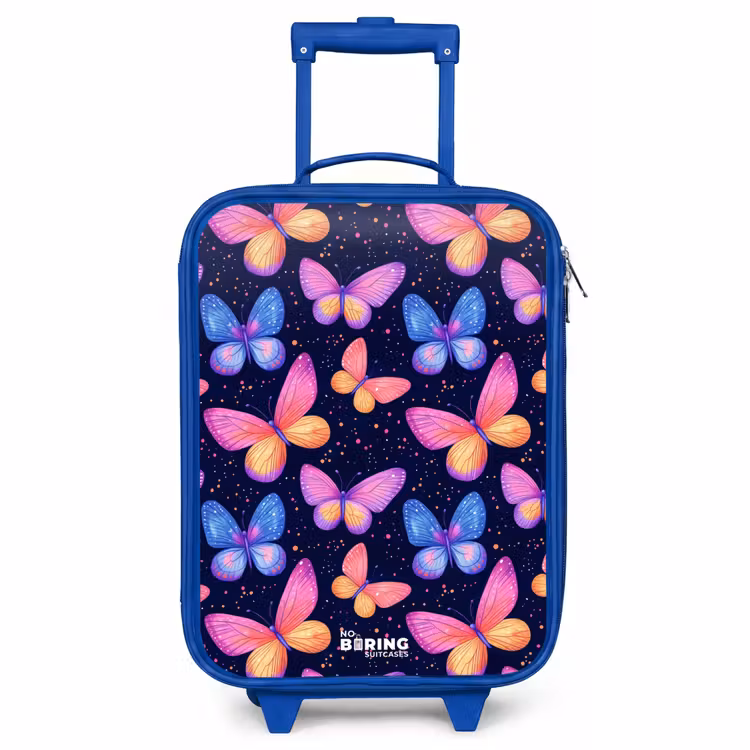 Kinderkoffer blauw - Kleurrijke vlinders in roze en blauw — 1
