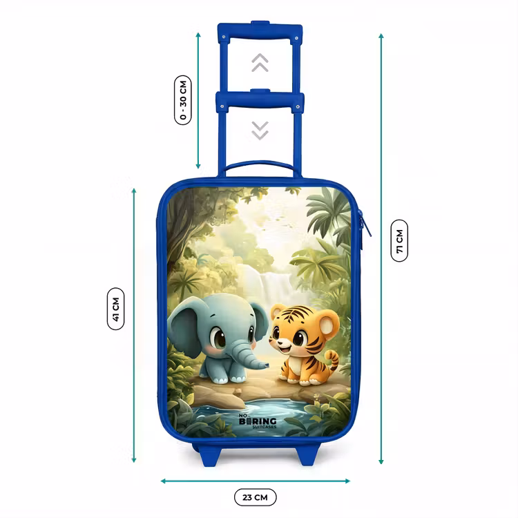 Kinderkoffer - Blauw - Olifant - Tijger - Bos - Jungle — 6