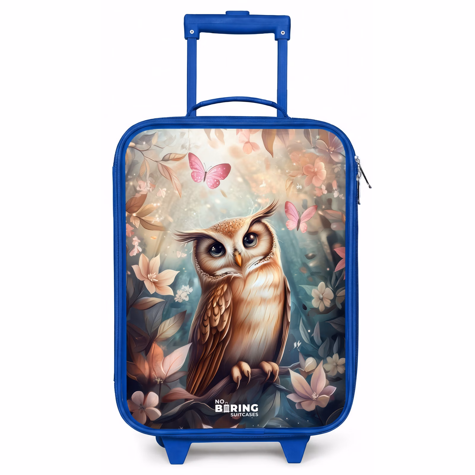Kinderkoffer blauw - Uil met vlinders in mystiek bos — 1