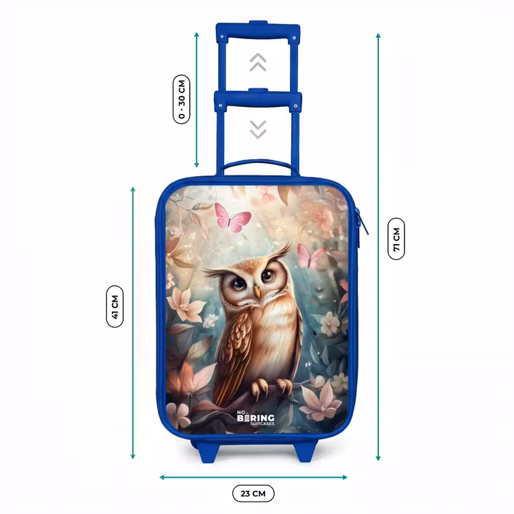 Kinderkoffer blauw - Uil met vlinders in mystiek bos — 6