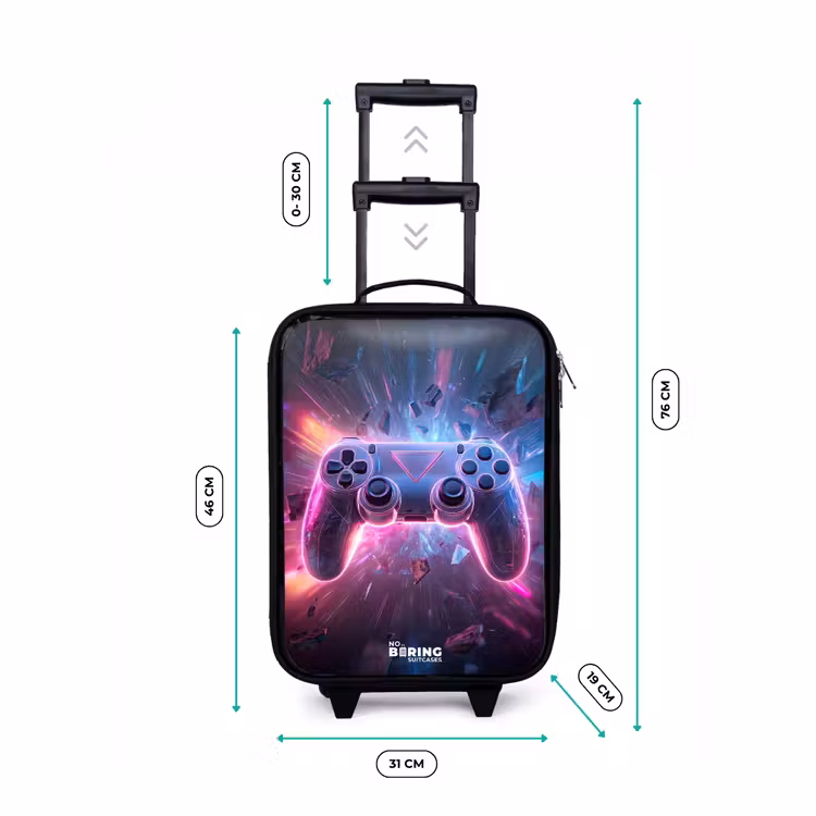 Kinderkoffer - Zwart - Game - Controller - Neon — 7
