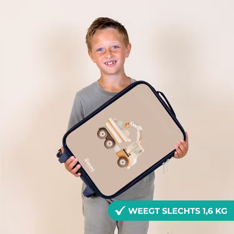 Kinderkoffer - Gele kiepwagen in neutrale kleuren — 3
