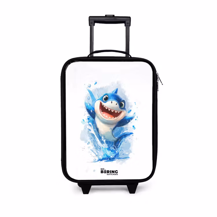 Kinderkoffer - Zwart - Haai - Tanden - Water — 1