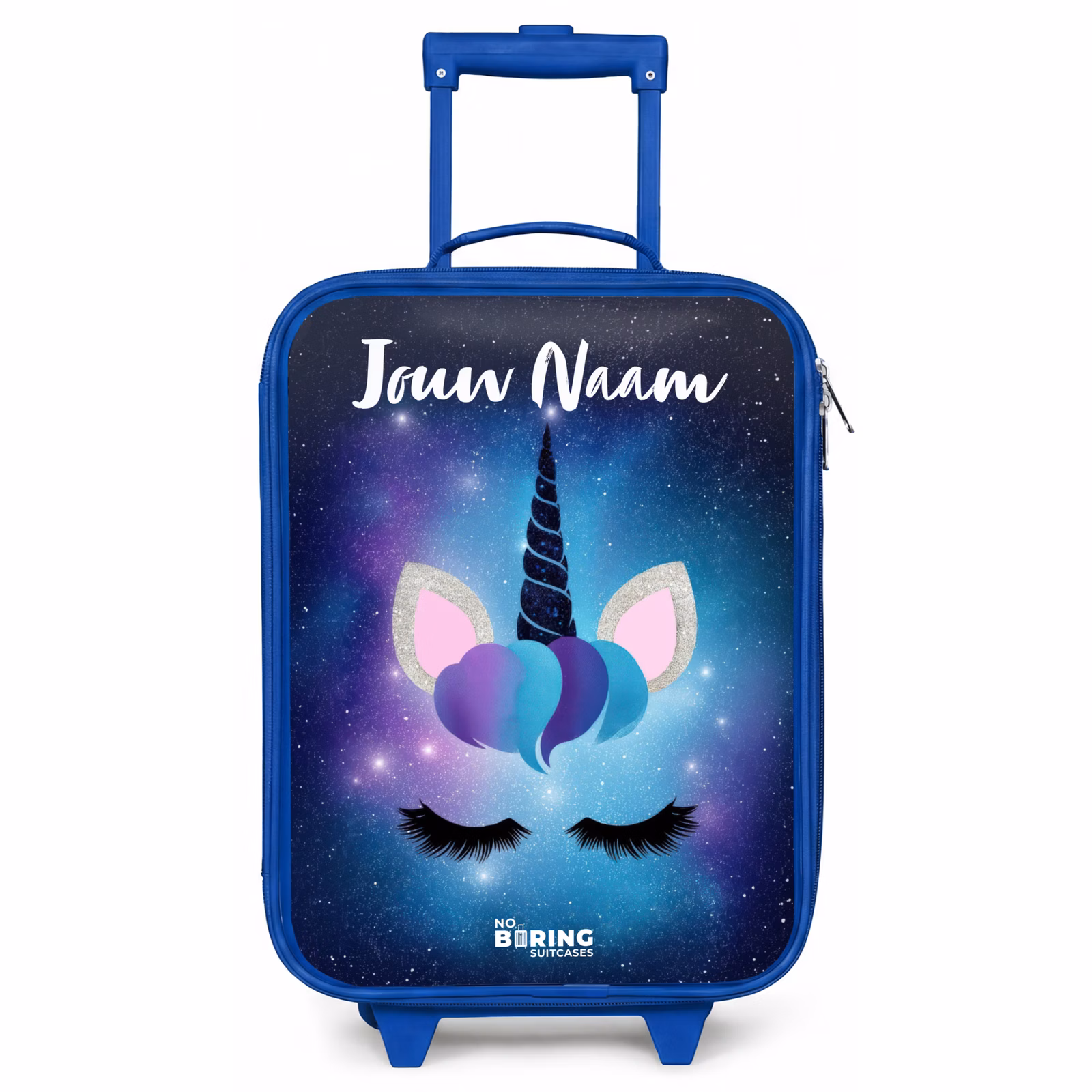 Kinderkoffer blauw met naam - Eenhoorn - Sterren - Blauw — 1