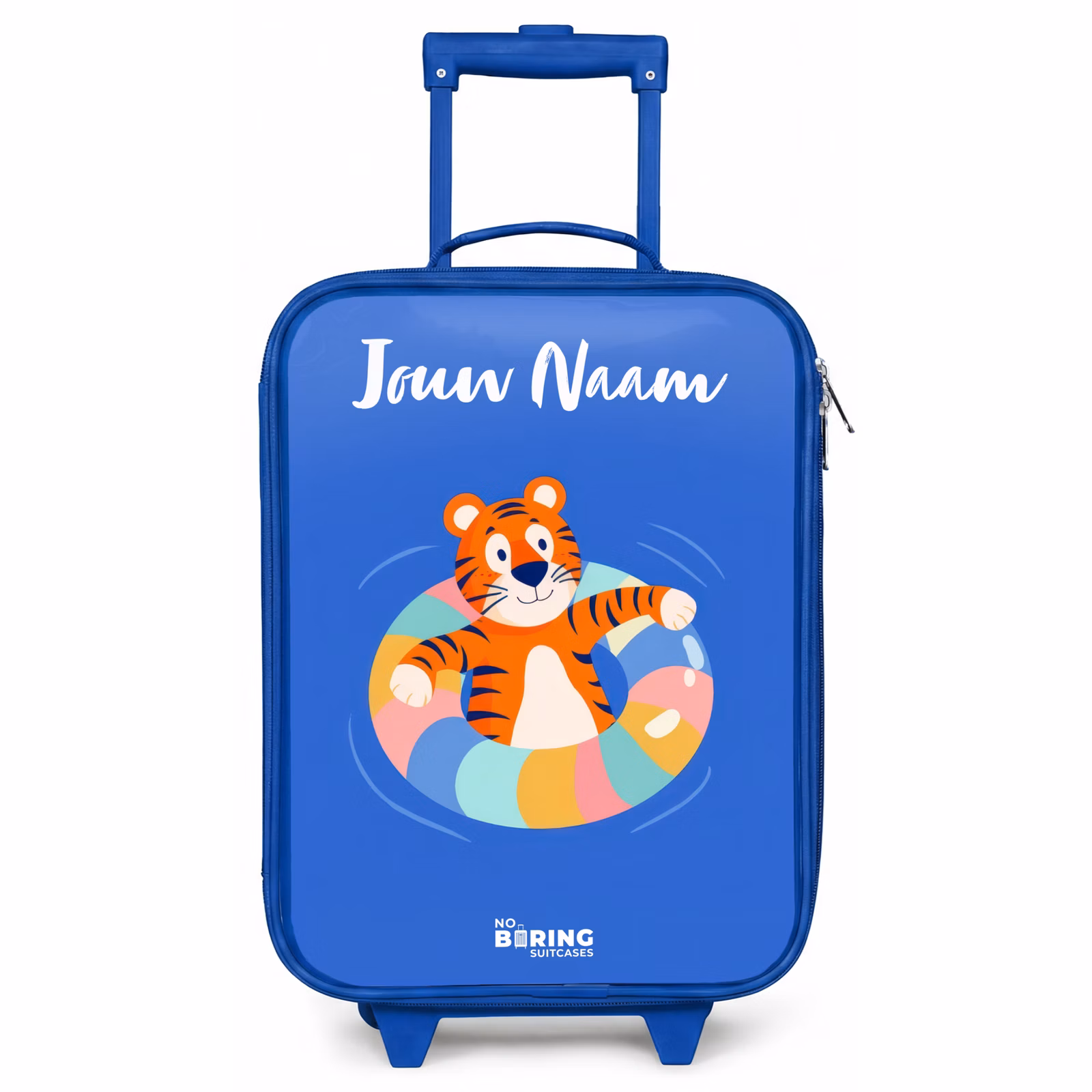 Kinderkoffer blauw met naam - Tijger - Zwemband - Water — 1