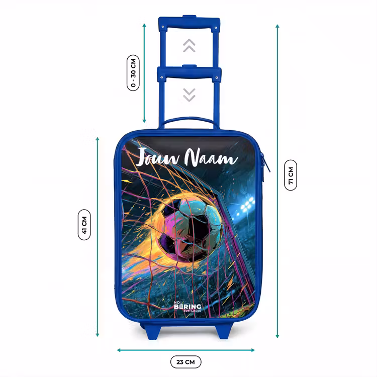 Kinderkoffer blauw met naam - Neon - Net - Voetbal - Kleurrijk — 6