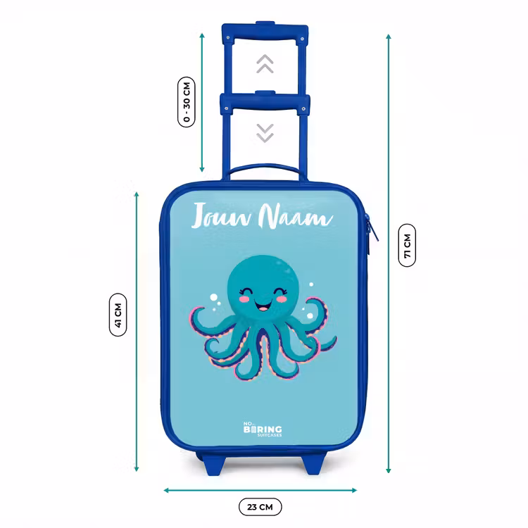 Kinderkoffer blauw met naam - Octopus - Water - Blauw — 6