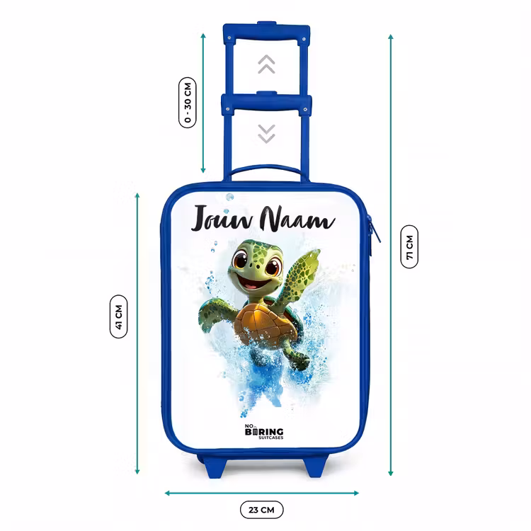 Kinderkoffer blauw met naam - Schildpad - Water - Groen — 6