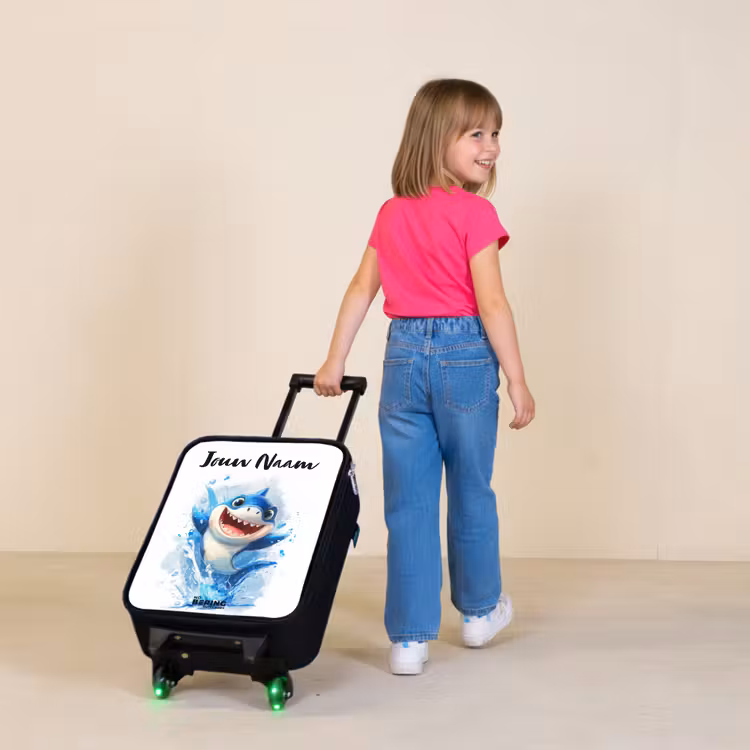 Kinderkoffer met naam - Haai - Tanden - Water — 2