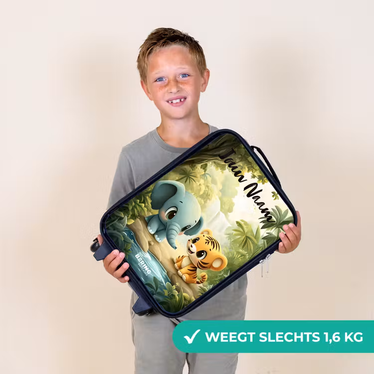 Kinderkoffer met naam - Olifant - Tijger - Bos - Jungle — 3
