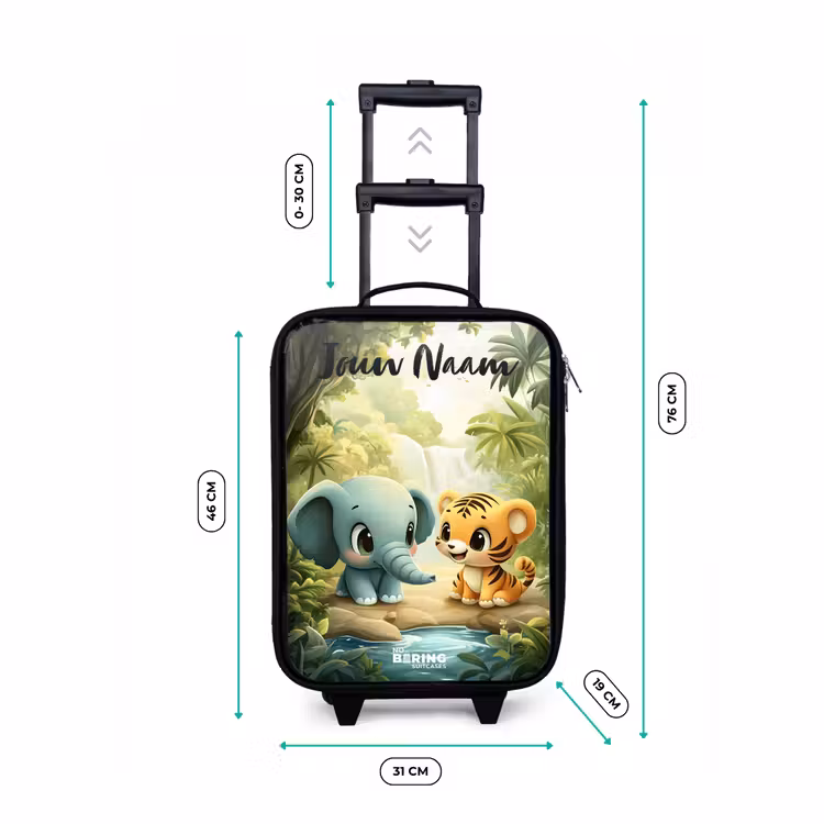 Kinderkoffer met naam - Olifant - Tijger - Bos - Jungle — 7