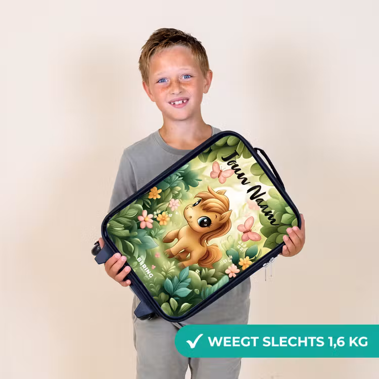 Kinderkoffer met naam - Paard - Bloemen - Vlinders — 3