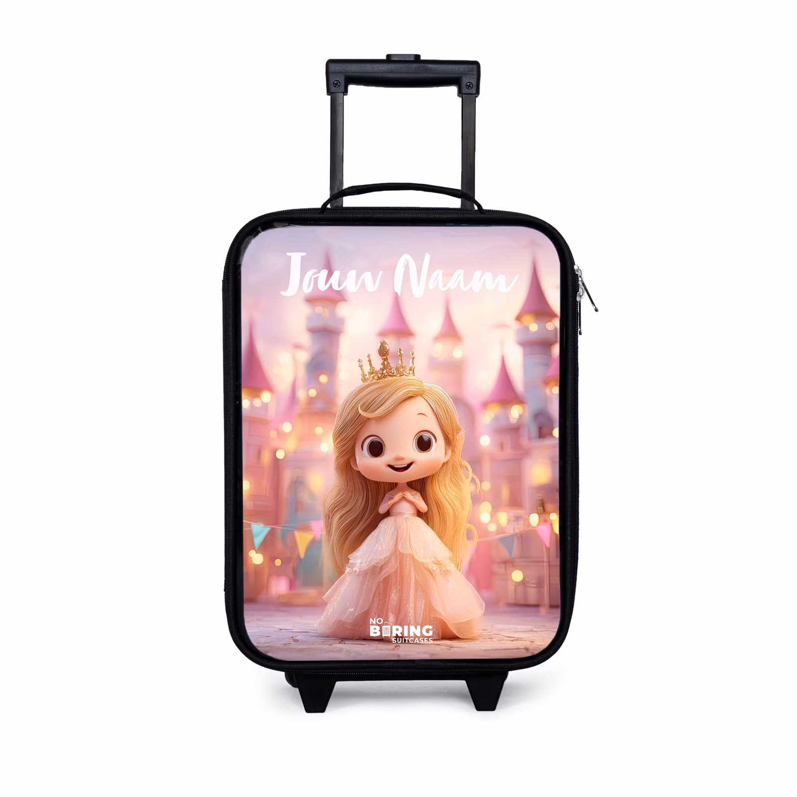 Kinderkoffer met naam - Prinses - Roze - Kasteel — 1