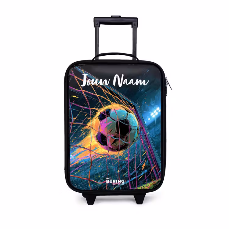 Kinderkoffer met naam - Neon - Net - Voetbal - Kleurrijk — 1