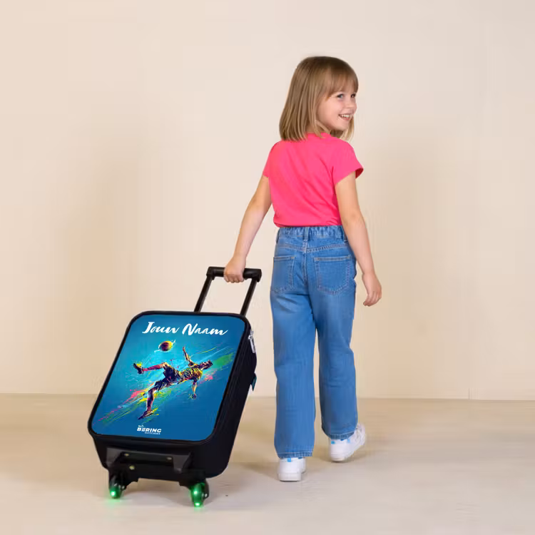 Kinderkoffer met naam - Neon - Voetbal - Schop - Kleurrijk — 2