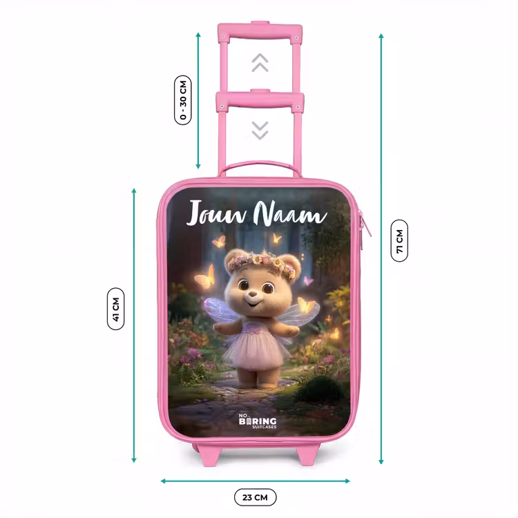 Kinderkoffer roze met naam - Beer - Vlinders - Bos - Fairy — 5