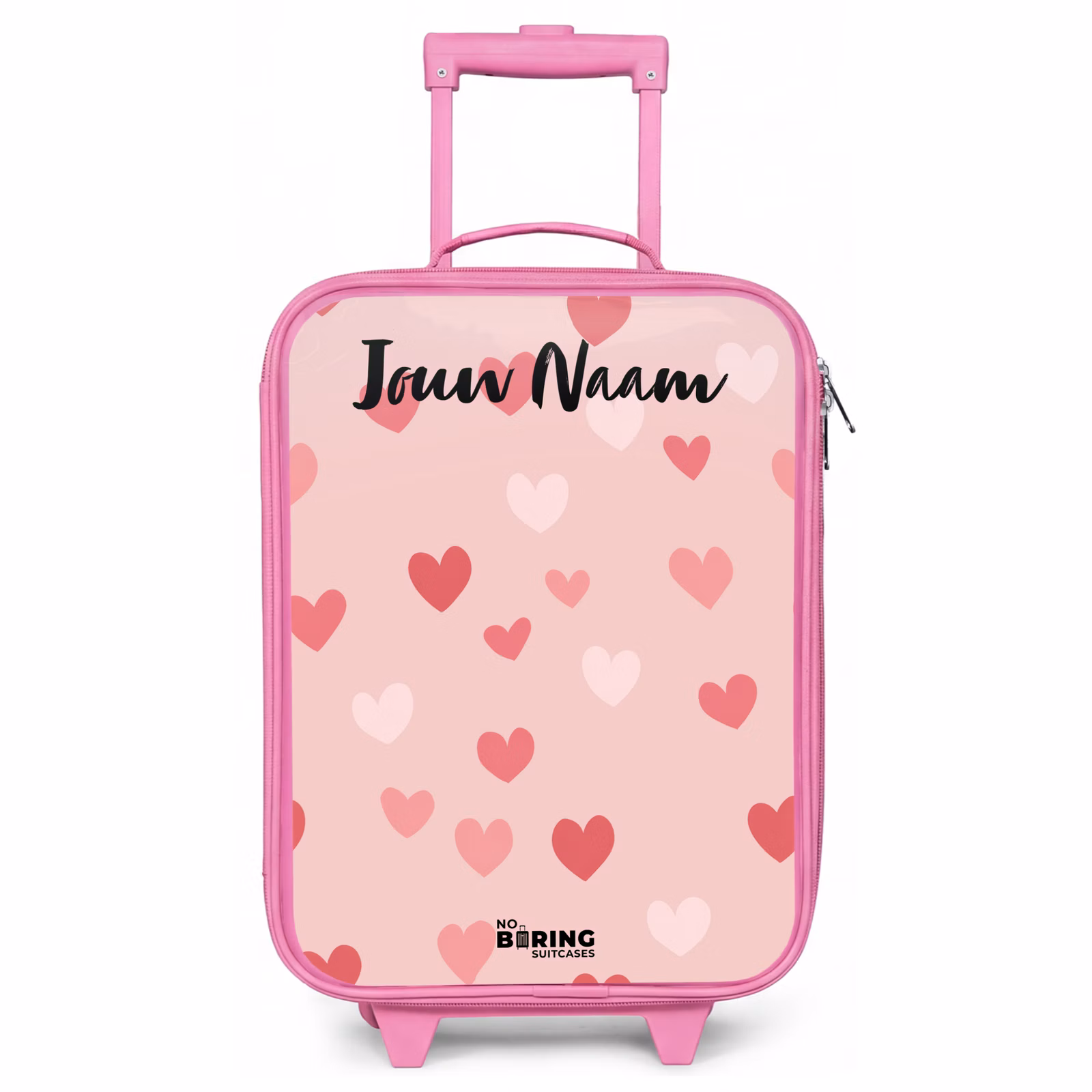 Kinderkoffer roze met naam - Hartjes - Patroon - Roze — 1