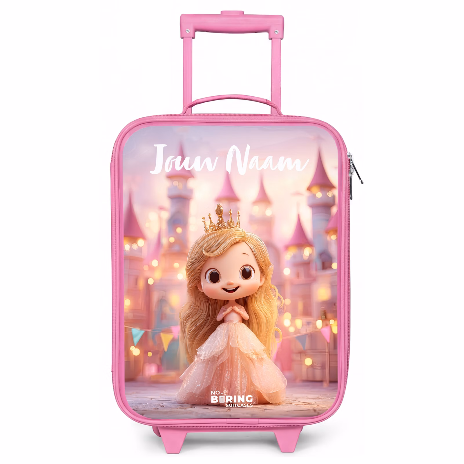 Kinderkoffer roze met naam - Prinses - Roze - Kasteel — 1