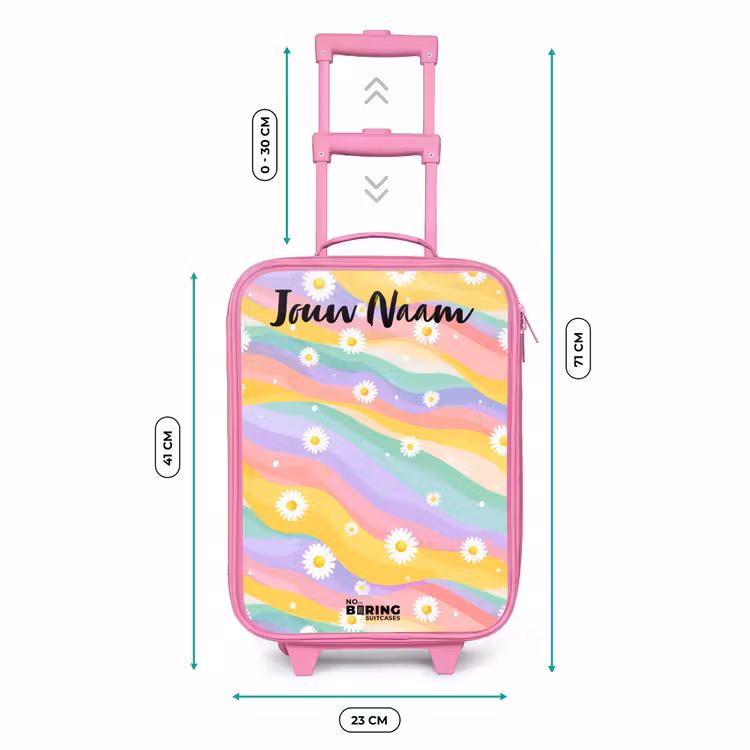 Kinderkoffer roze met naam - Madeliefjes - Kleurrijk - Pastel — 5