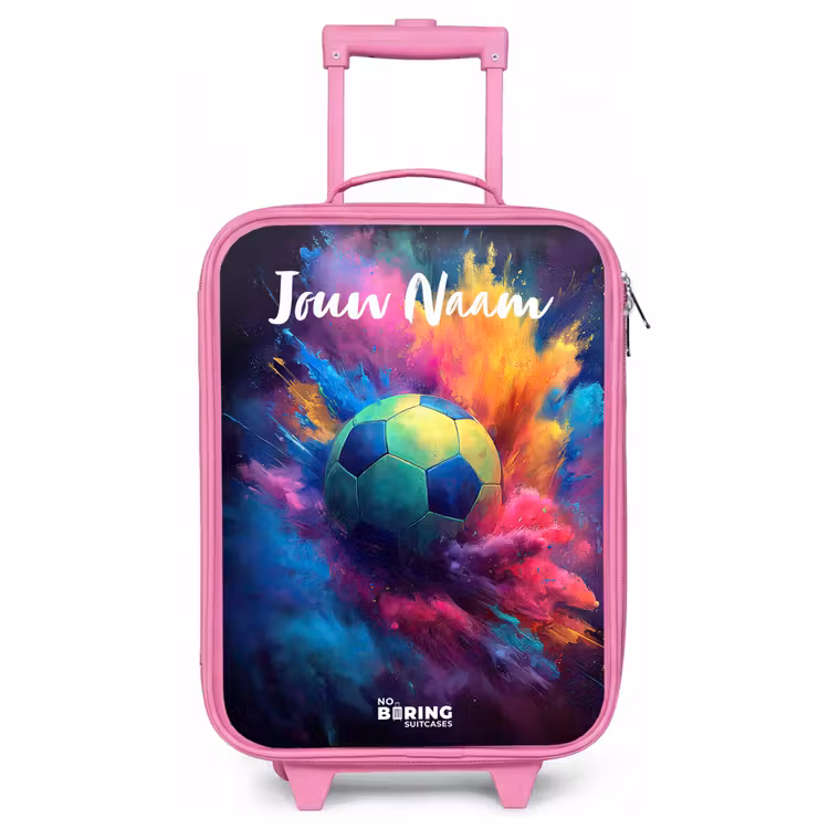 Kinderkoffer roze met naam - Neon - Bal - Kleurrijk — 1