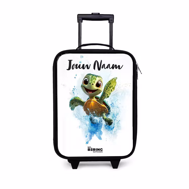 Kinderkoffer met naam - Schildpad - Water - Groen — 1
