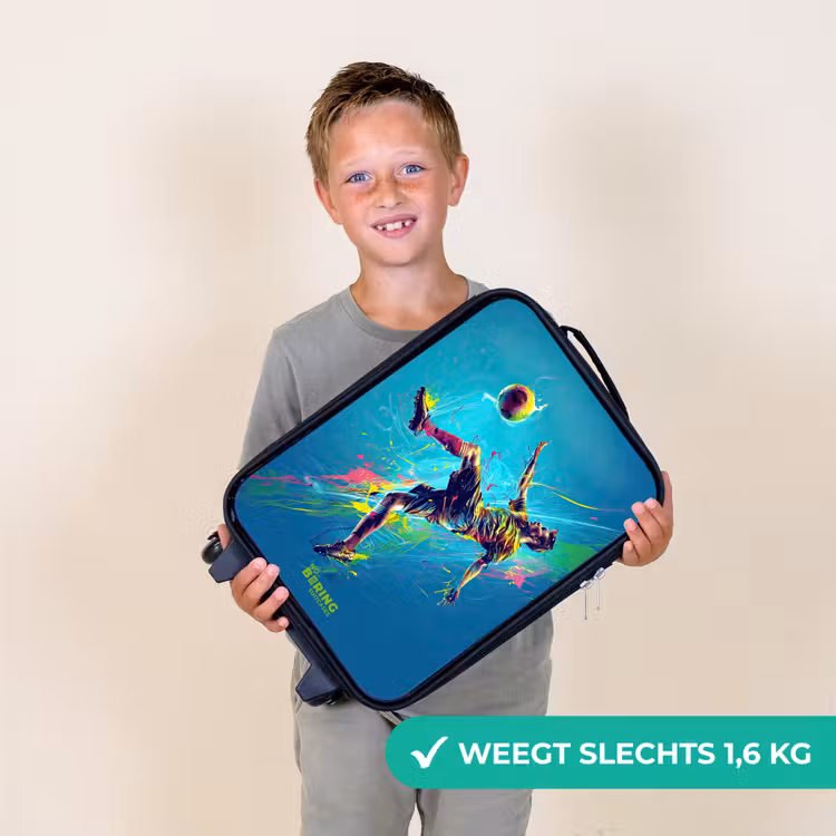 Kinderkoffer - Zwart - Neon - Voetbal - Schop - Kleurrijk — 3