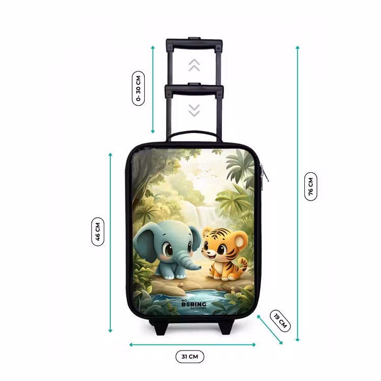 Kinderkoffer - Zwart - Olifant - Tijger - Bos - Jungle — 7