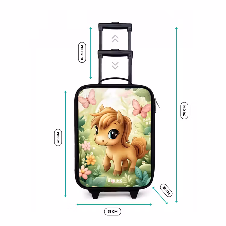 Kinderkoffer - Zwart - Paard - Bloemen - Vlinders — 7