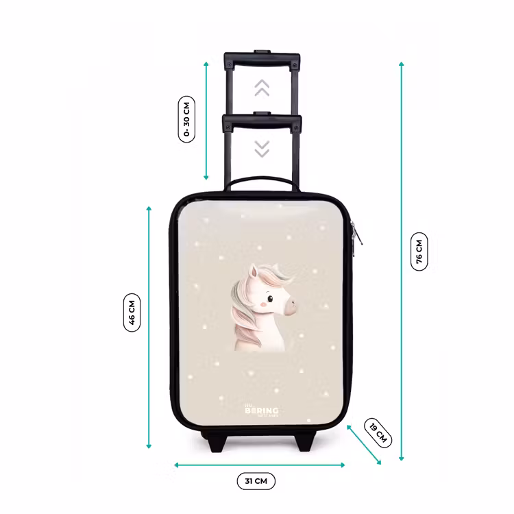 Kinderkoffer - Pony omringd door stippen in beige kleuren — 7