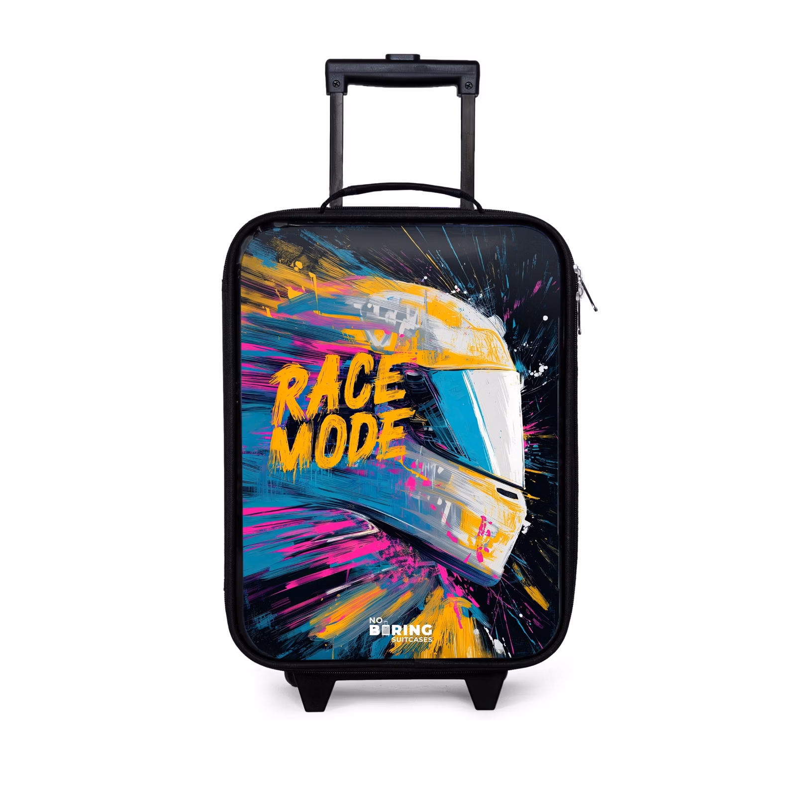 Kinderkoffer - Zwart - Racehelm - Verfspatten - Penseelstreken - Race mode — 1