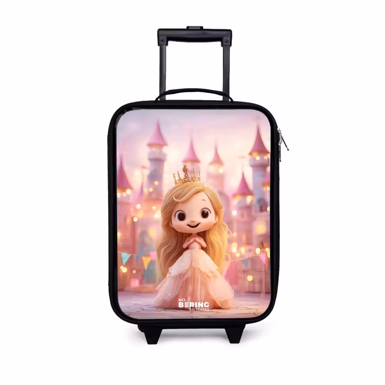 Kinderkoffer - Zwart - Prinses - Roze - Kasteel — 1