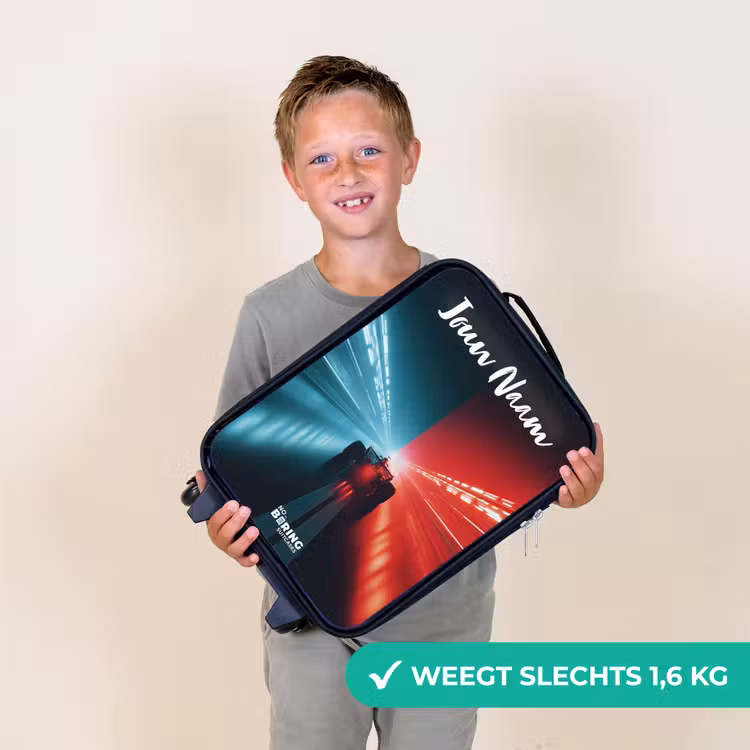 Kinderkoffer met naam - Raceauto - Verlichting - Neon - Rood — 3