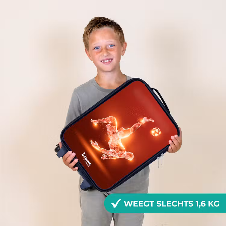 Kinderkoffer - Rood gloeiende voetballer in actie — 3