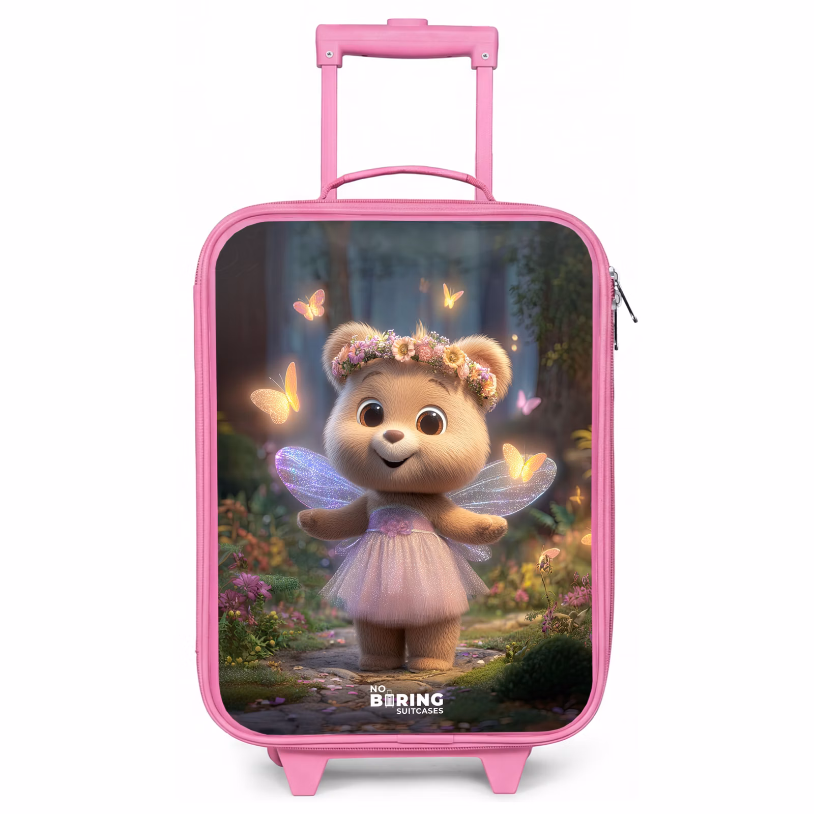 Kinderkoffer - Roze - Beer - Vlinders - Bos - Fairy — 1