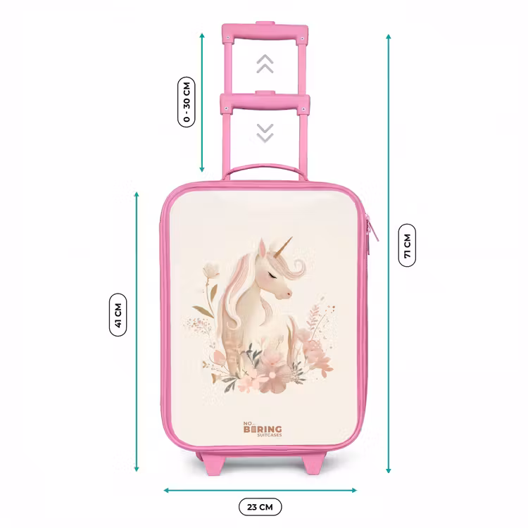 Kinderkoffer roze - Eenhoorn tussen bloemen in roze pastel kleuren — 5
