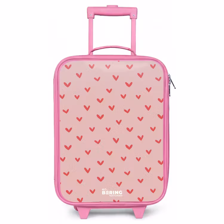 Kinderkoffer roze - Hartjespatroon met roze kleuren — 1