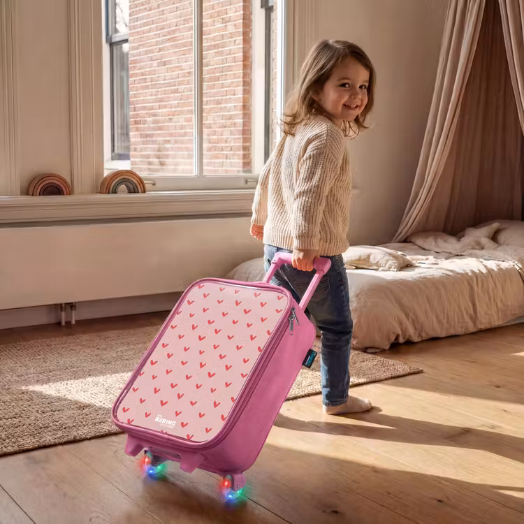 Kinderkoffer roze - Hartjespatroon met roze kleuren — 3