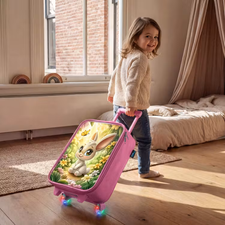 Kinderkoffer - Roze - Konijn - Zonlicht - Sprookjesachtig - Vlinder — 3