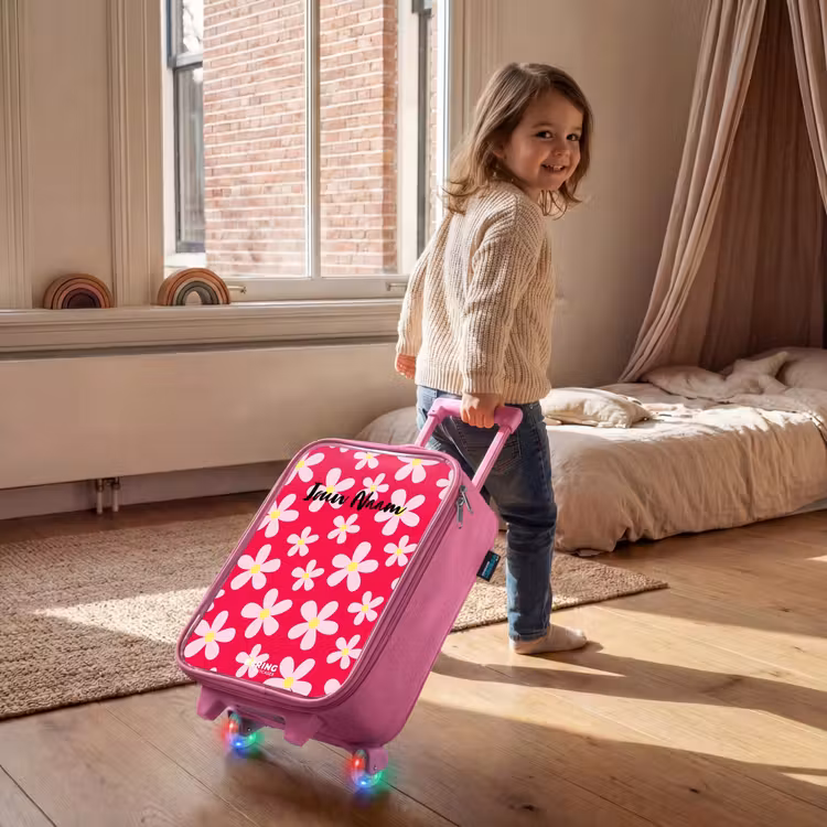 Kinderkoffer roze - Madeliefjesmania hotpink — 3