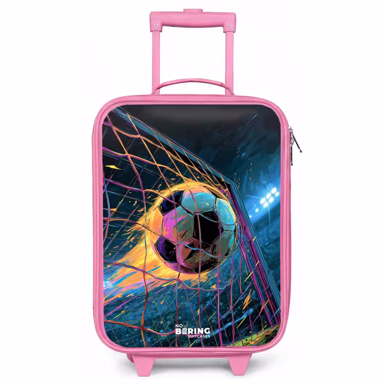 Kinderkoffer - Roze - Neon - Net - Voetbal - Kleurrijk — 1