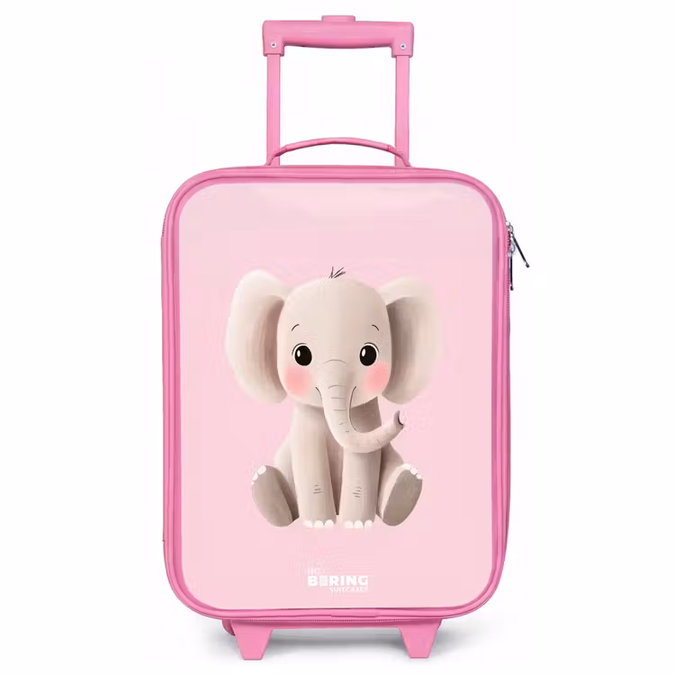 Kinderkoffer - Roze - Olifant - Baby - Blosjes - Illustratie — 1