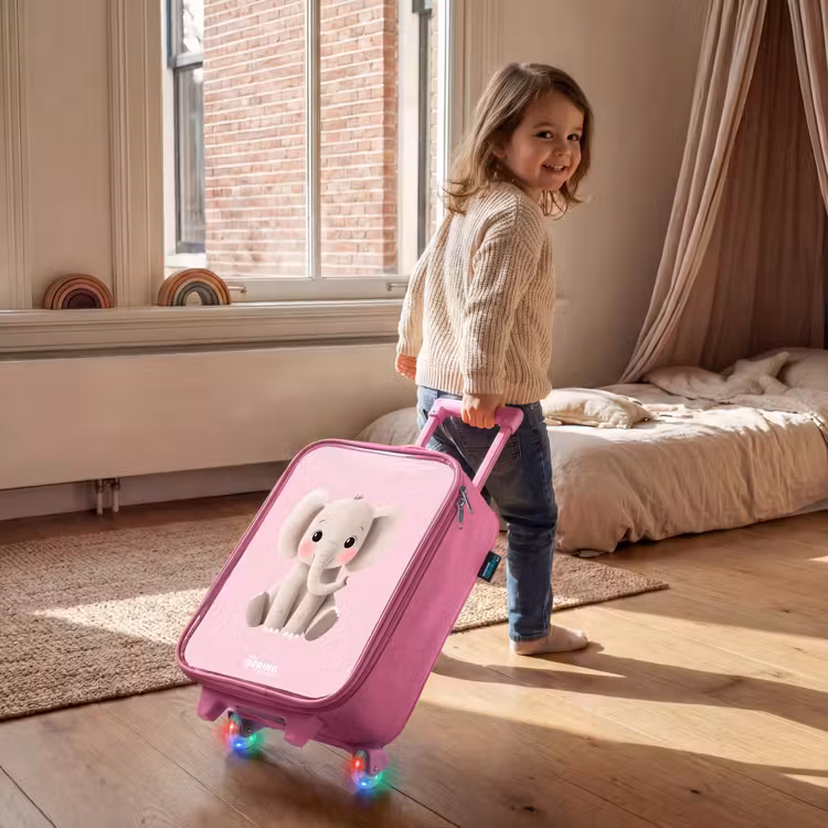 Kinderkoffer - Roze - Olifant - Baby - Blosjes - Illustratie — 3