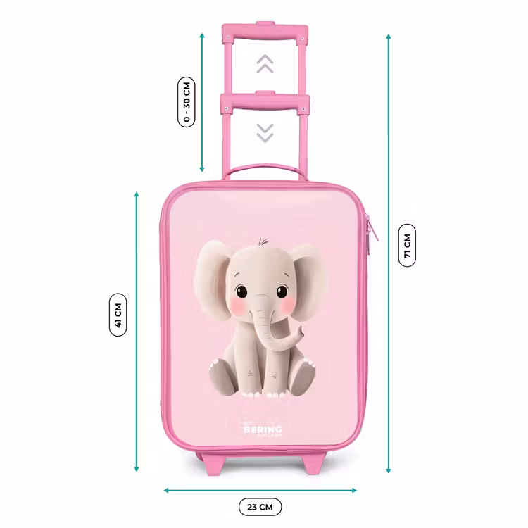Kinderkoffer - Roze - Olifant - Baby - Blosjes - Illustratie — 5