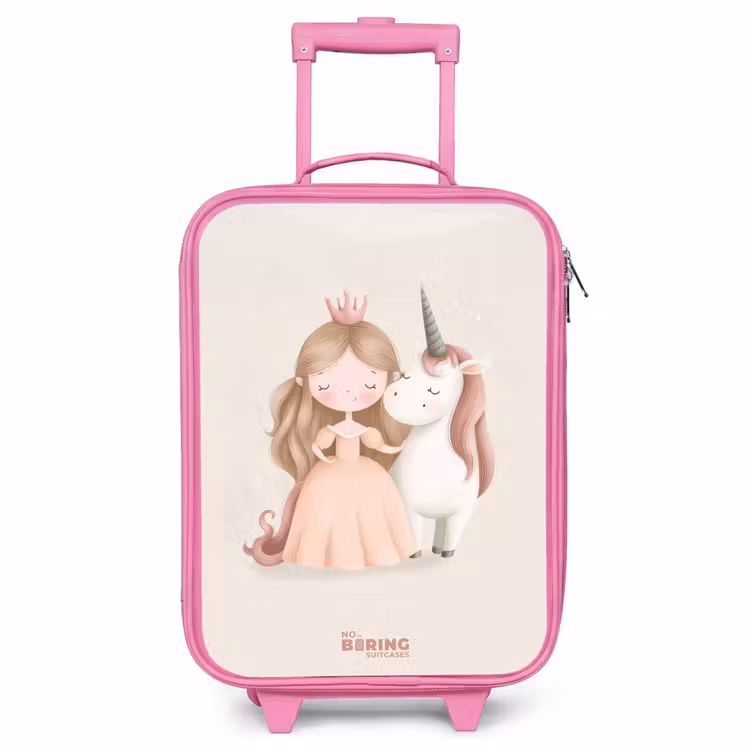 Kinderkoffer roze - Prinses en een eenhoorn in pastel kleuren — 1