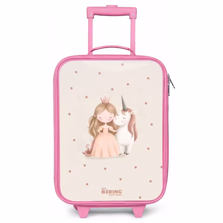 Kinderkoffer roze - Prinses en een eenhoorn in pastel kleuren — 1