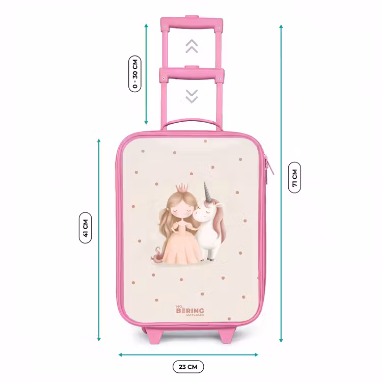 Kinderkoffer roze - Prinses en een eenhoorn in pastel kleuren — 5