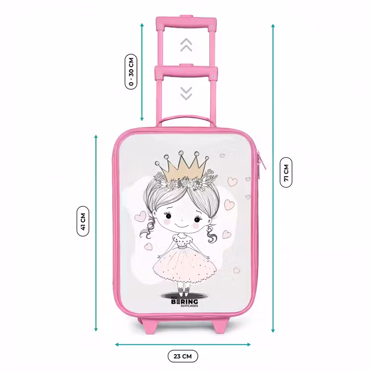 Kinderkoffer roze - Prinses met kroon en roze hartjes — 5