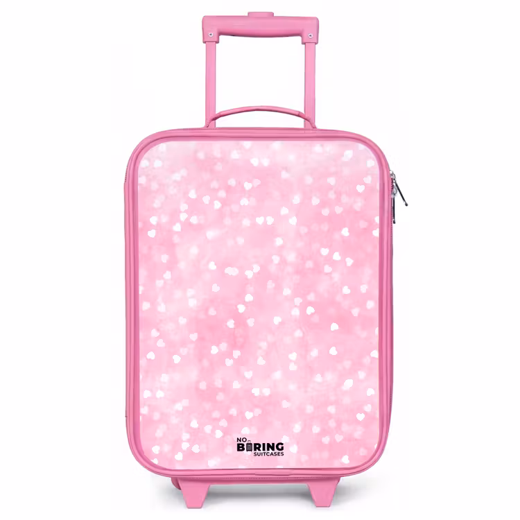 Kinderkoffer roze - Roze glitter hartjes — 1