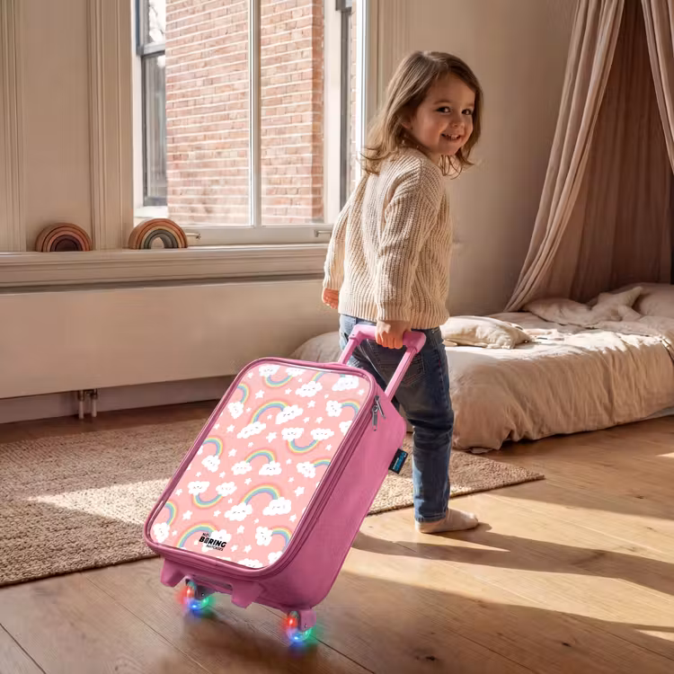 Kinderkoffer roze - Roze met regenboog patroon — 3